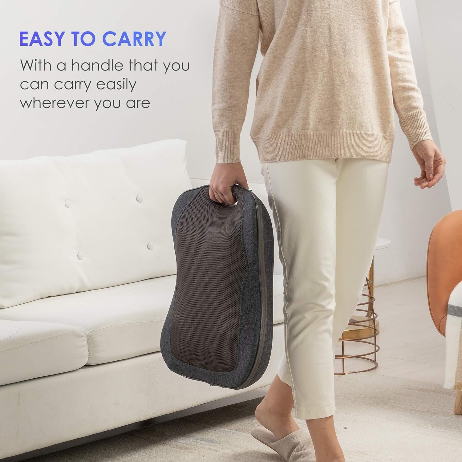 Shiatsu Lower Back Massager Heat 12-Node Kneading Portable Chair Cushion