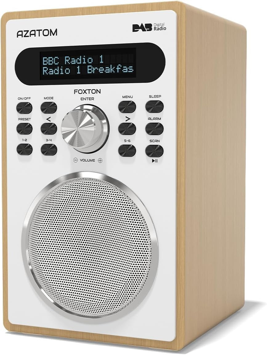 Oak DAB DAB+ FM Digital Radio Bluetooth Dual Alarm Sleep Timer USB Charge