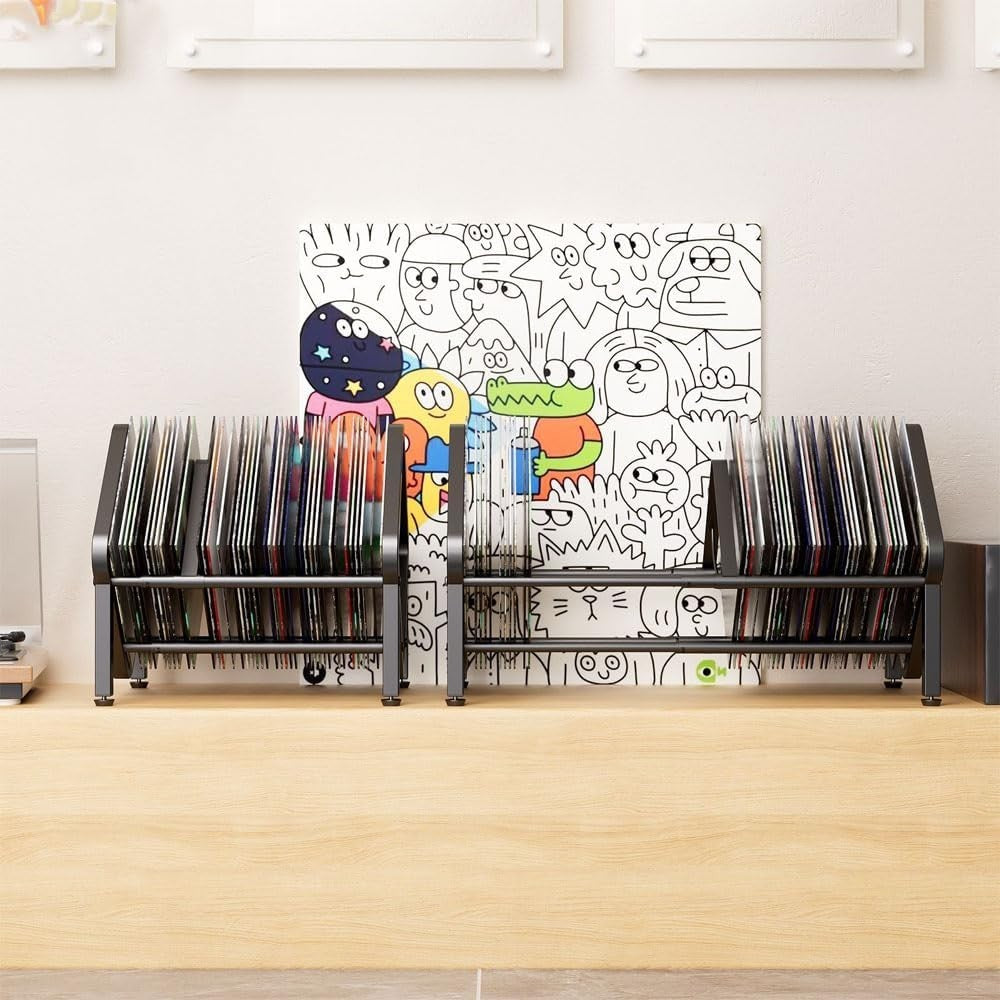 Expandable Vinyl Record Holder LP Storage Rack Metal Album Stand 40-80