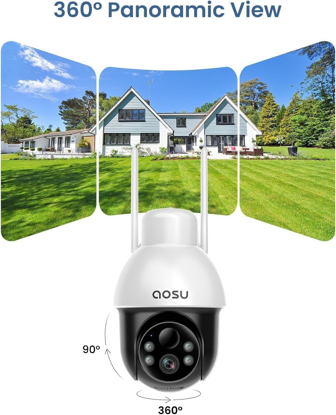 2 Pack Solar Security Cameras Wireless PTZ 2K Auto Tracking WiFi