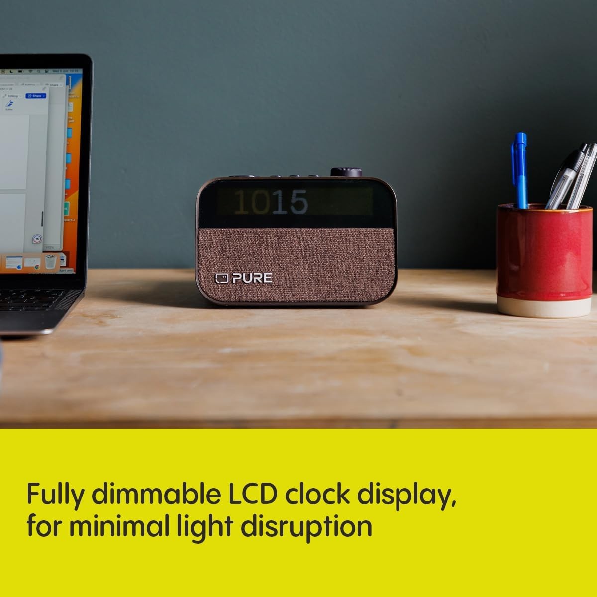 Wireless Charging Alarm Clock DAB FM Radio White Noise Wake Light Black