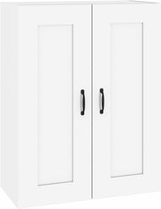 Wall Cabinet Cupboard with Doors High Gloss White Storage Unit 69.5x52.5x90cm