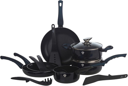 8Pcs Aquamarine Non Stick Cookware Set Induction Pots Pans Kitchen Tool Set