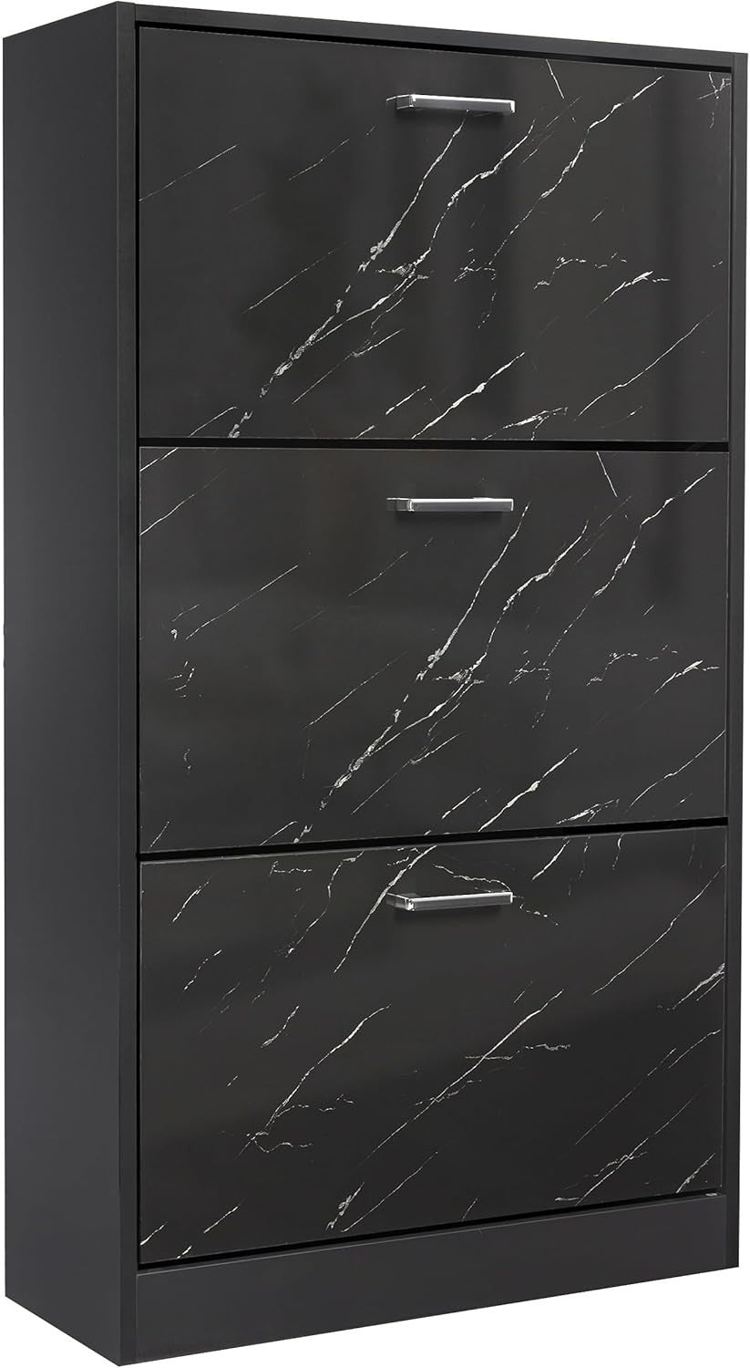 Space-Saving 3 Drawer Shoe Cabinet with Adjustable Shelves & Anti-Tip Strap