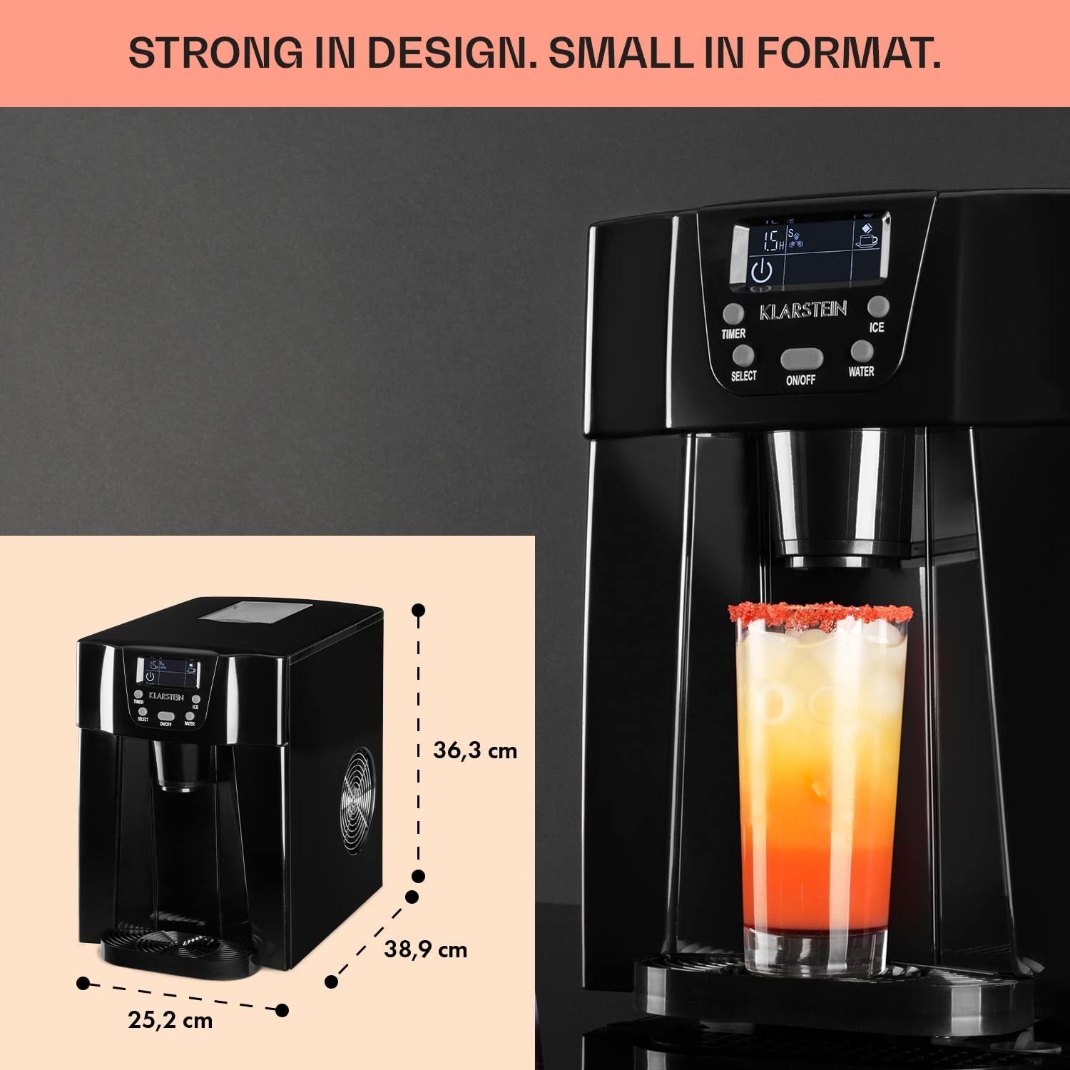 Countertop Ice Maker Bullet Ice Machine 2L Fast Ice 12kg Daily