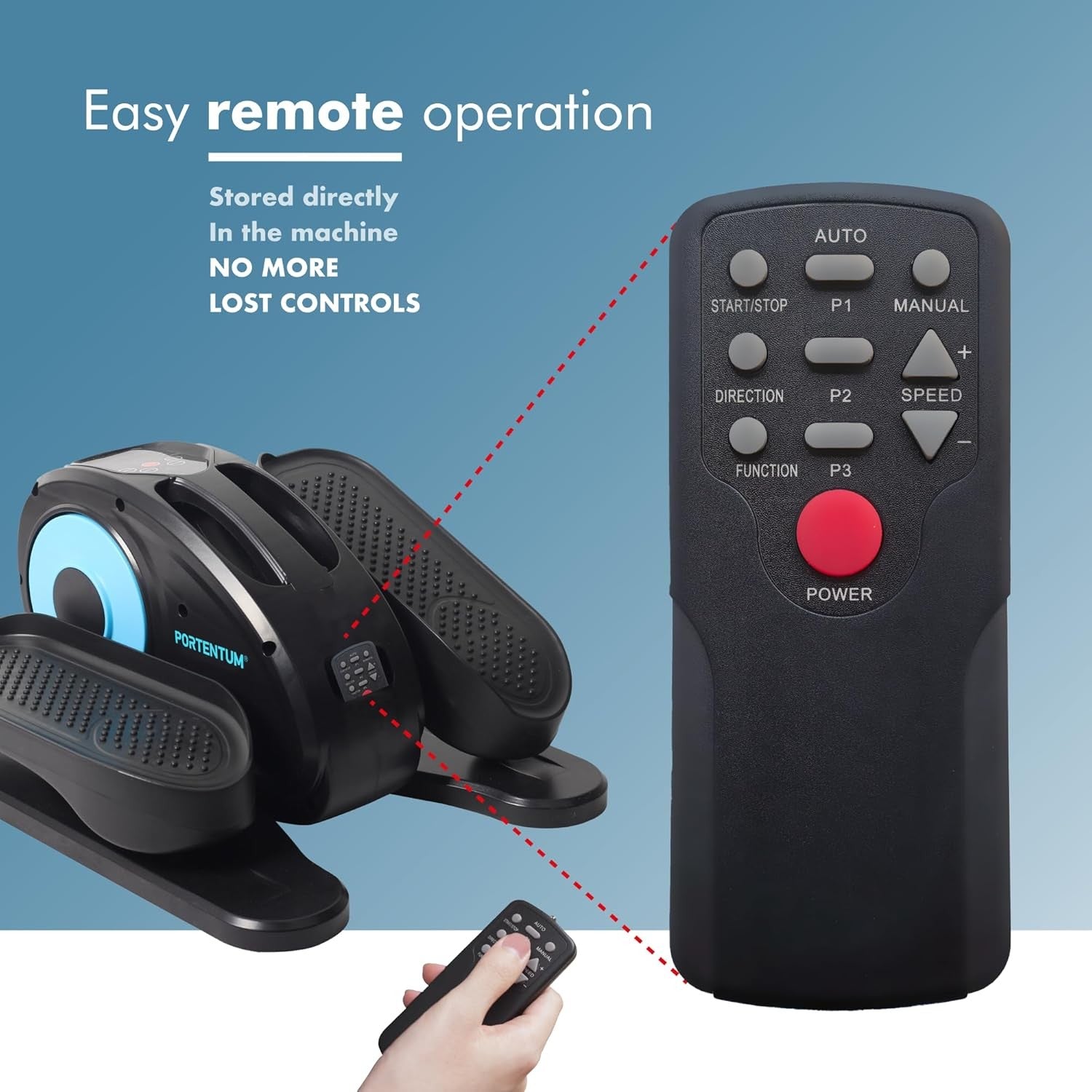 Electric Under Desk Elliptical Pedal Exerciser Quiet Remote Seated Leg Trainer