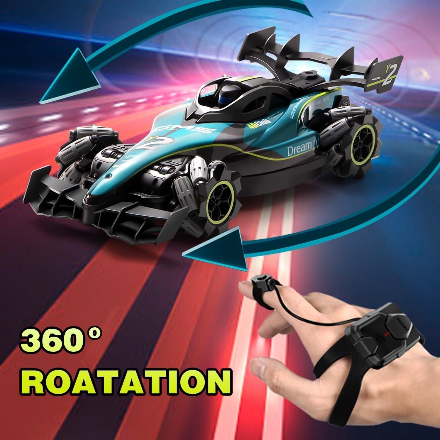 4WD Gesture RC Drift Car 360° Spin Light Spray 2.4G Remote Toy for Kids