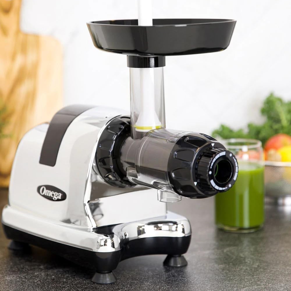 Triple Stage Cold Press Juicer 80RPM Nutrition System High Yield Chrome