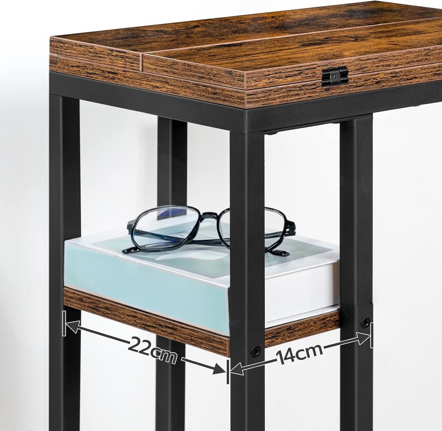 Foldable C-Shaped Side Table Laptop Snack Tray Small Space