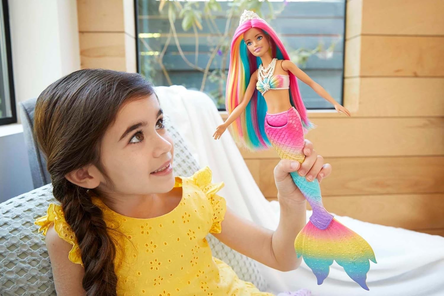 Rainbow Mermaid Doll Water Color Change Hair Tail Bath Toy