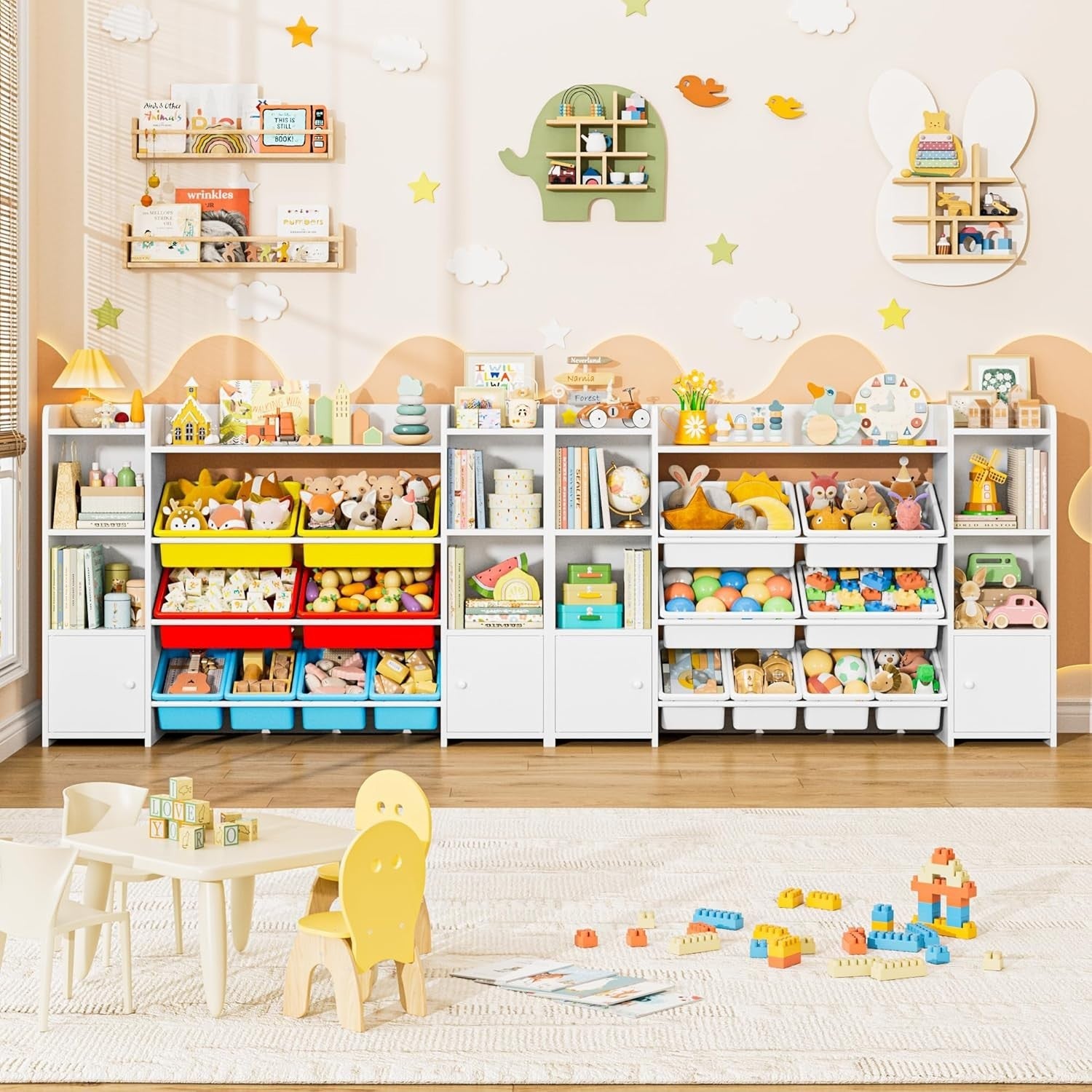 Kids Toy Storage Organizer with 8 Removable Bins & Shelves – Colorful & Durable