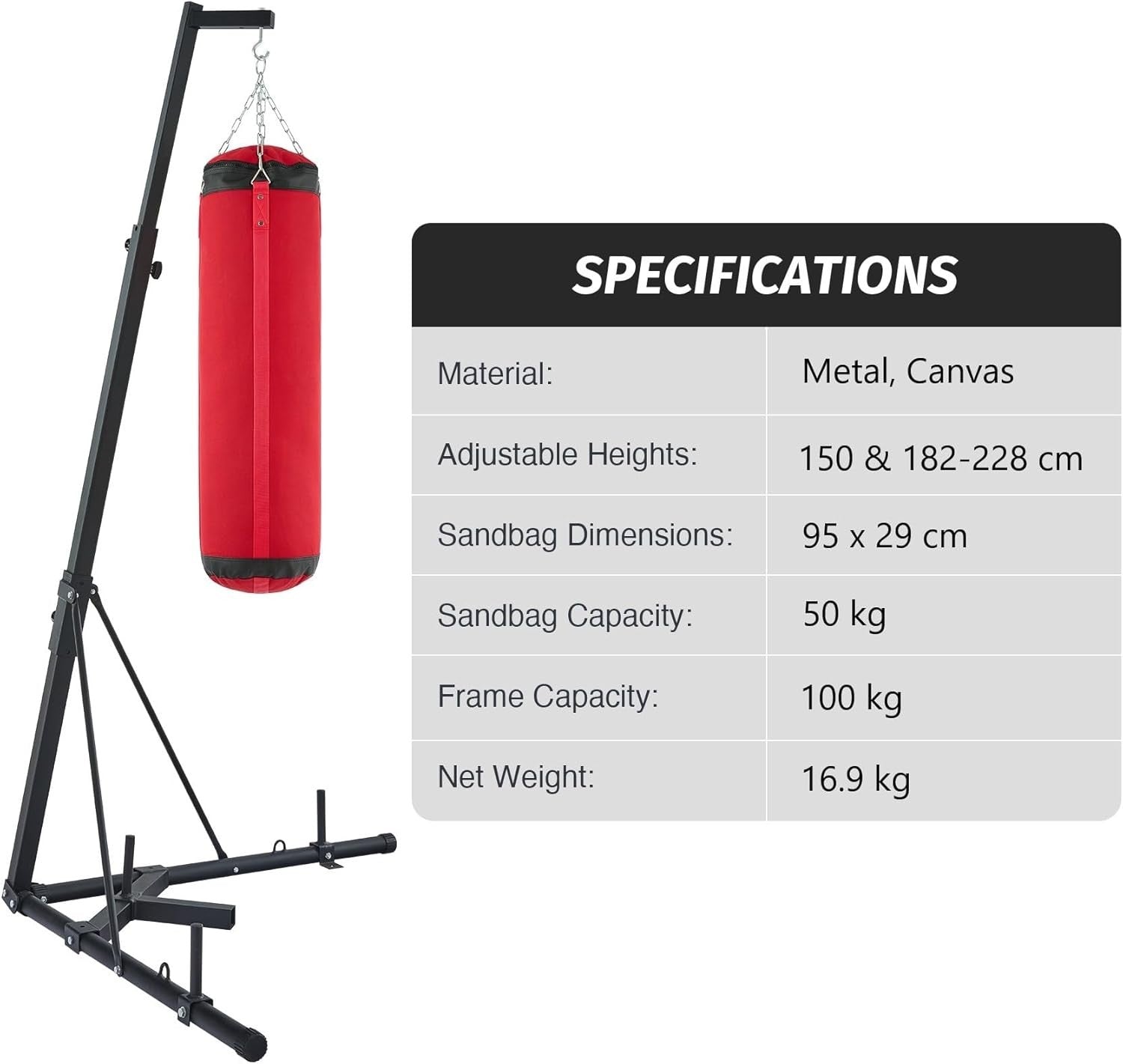 Heavy Duty Punching Bag Stand Kit Adjustable Boxing MMA Home Gym