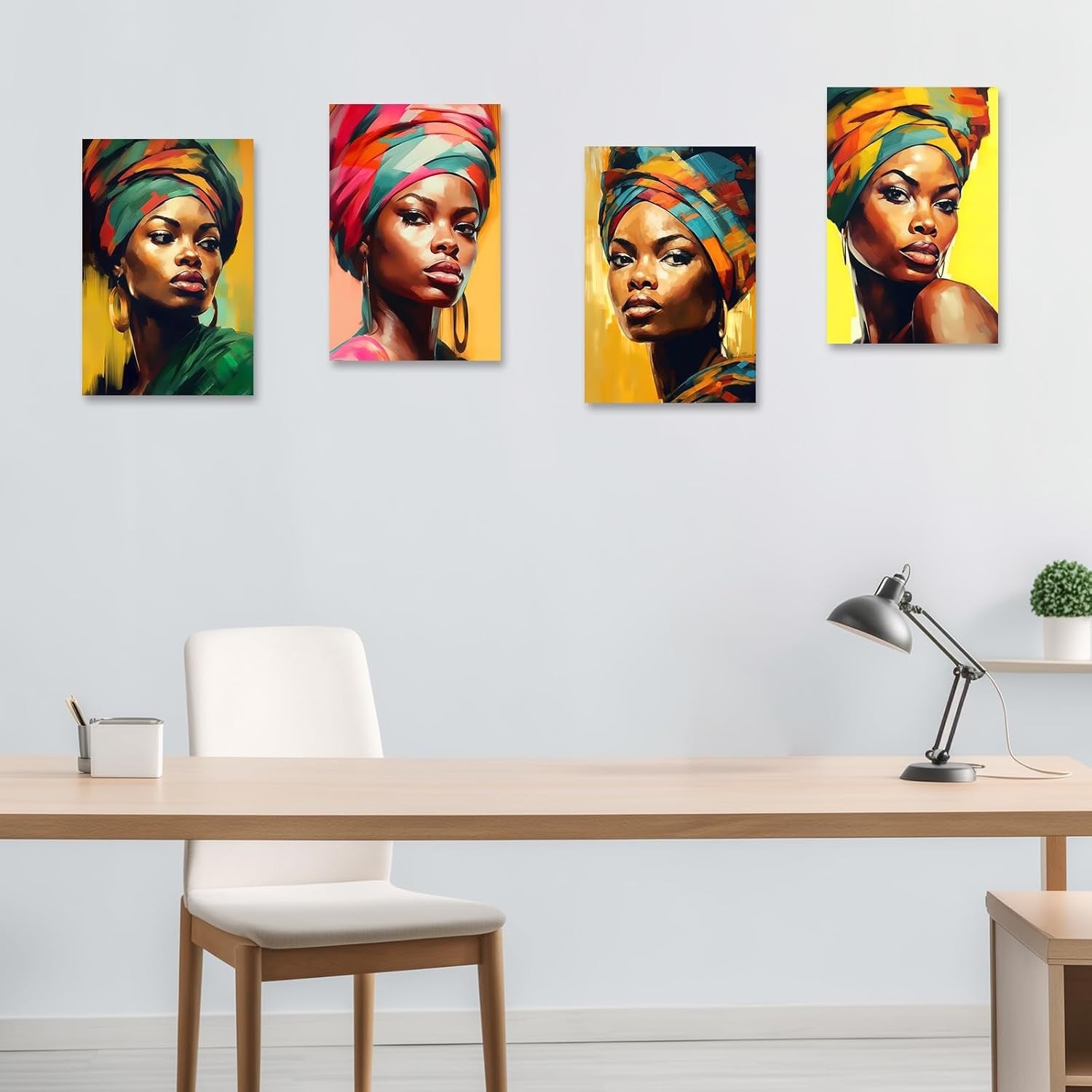 African Woman Canvas Wall Art 60x40cm Framed Portrait