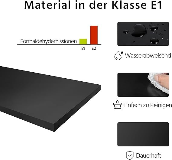Black Bedside Tables Set of 2 | Wooden 3-Drawer Nightstands 40×40×60cm Modern