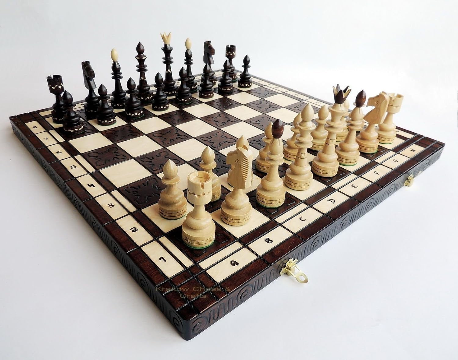 Luxury 54cm Folding Wooden Chess Set | Handcrafted Indian Pieces | Premium Gift