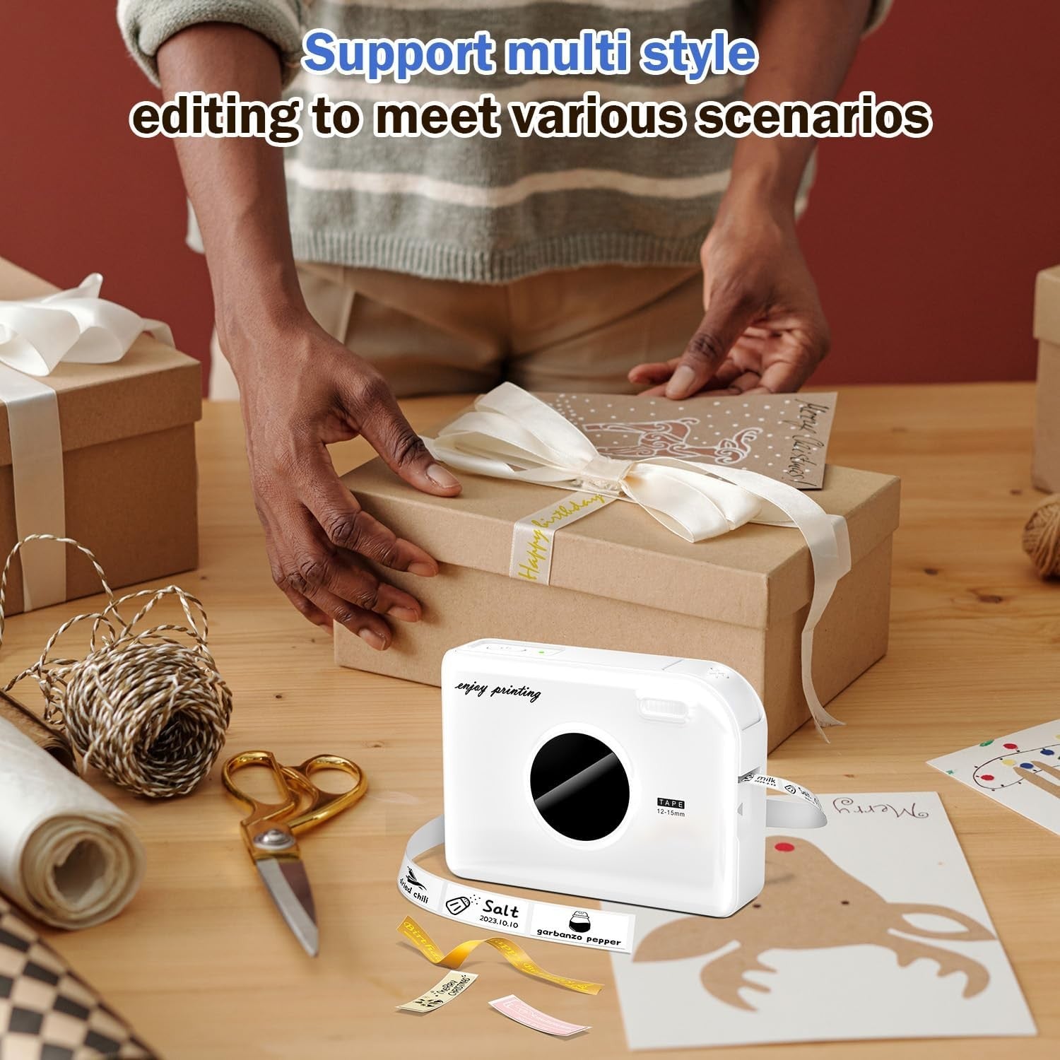 Portable Bluetooth Thermal Label Maker 203 DPI Wireless Sticker Printer