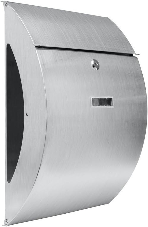Large Rustproof Stainless Steel Mailbox w/ Lock, Keys, Wall Mount, Weatherproof