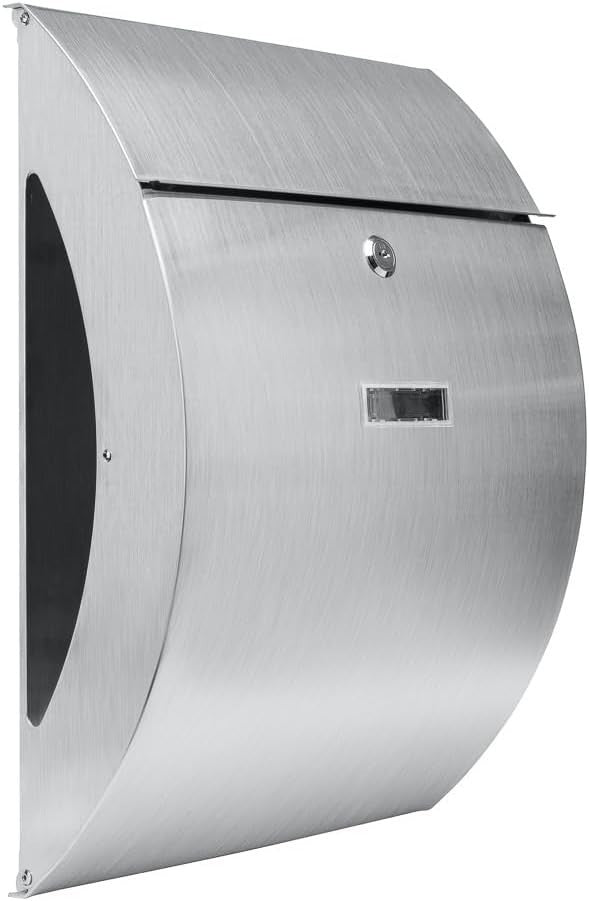 Large Rustproof Stainless Steel Mailbox w/ Lock, Keys, Wall Mount, Weatherproof