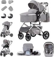 Lightweight 3in1 Baby Pram Pushchair Car Seat Set Foldable 0–4Y