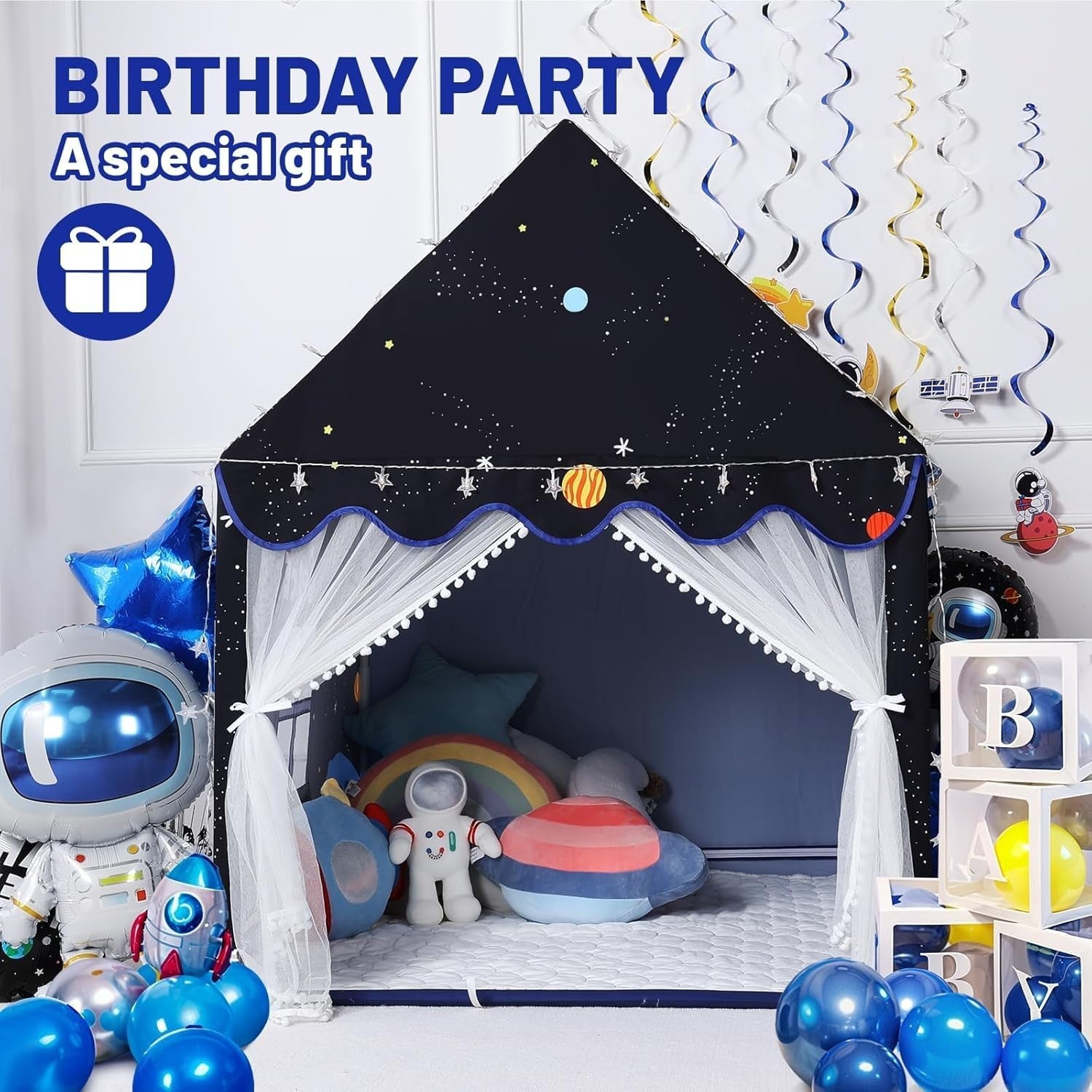 Kids Space Play Tent Indoor Outdoor w/ Mat Large Playhouse Toddler Gift