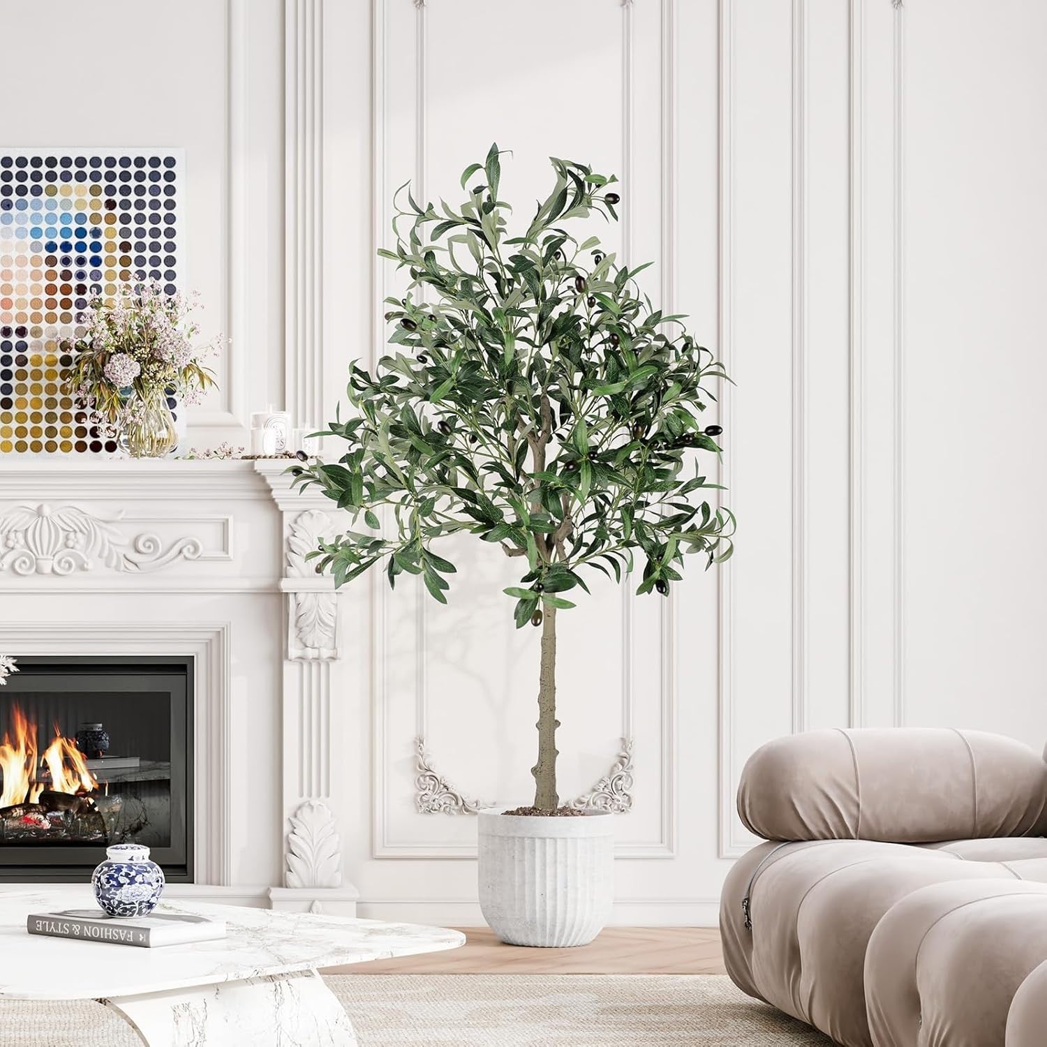 5ft Artificial Olive Tree Indoor Faux Plant Tall Realistic Leaves Home Decor