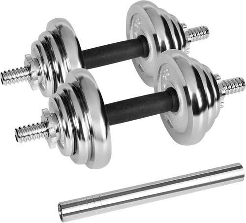 Adjustable Dumbbells Barbell Set 20kg Chrome Cast Iron Home Gym Case