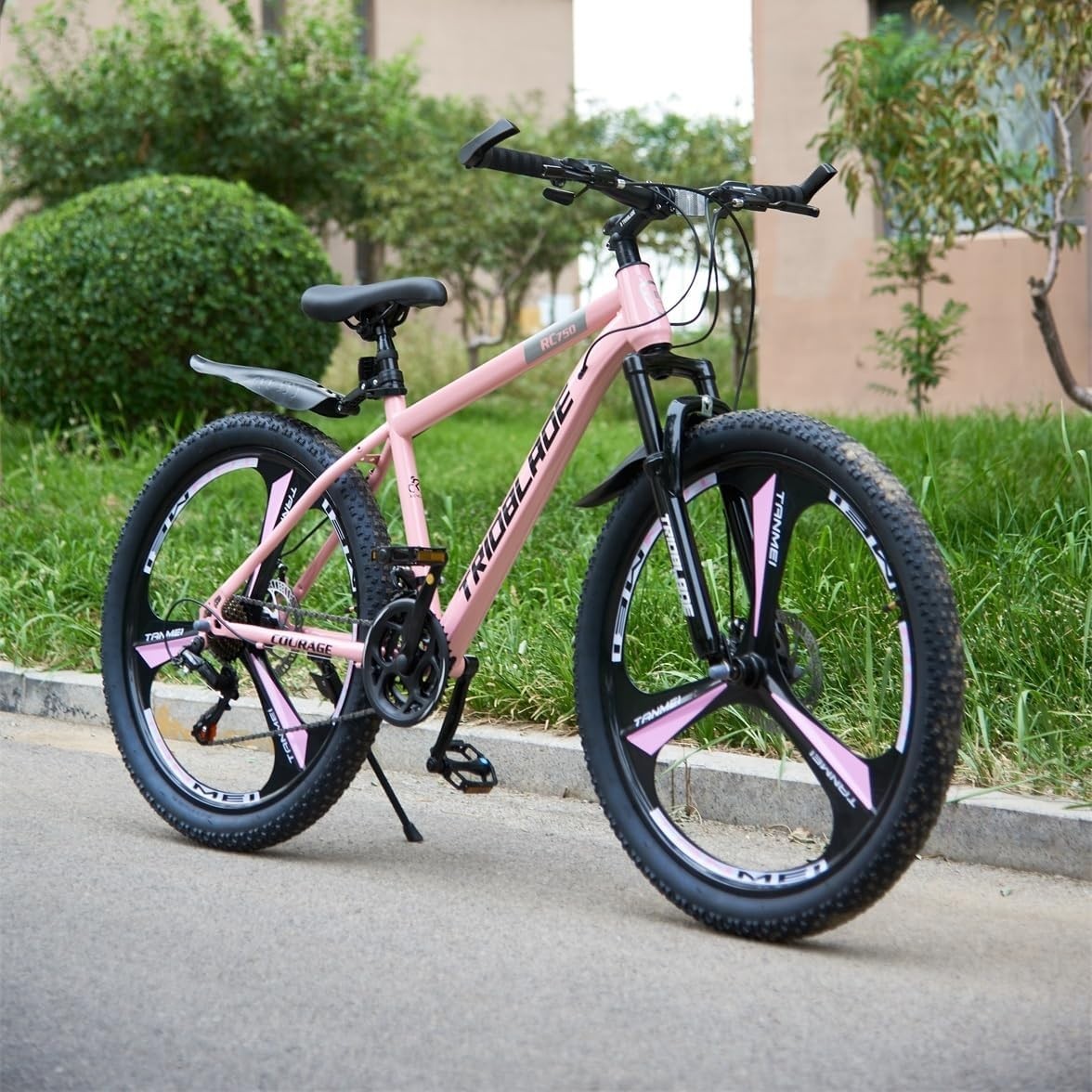 26" Pink Mountain Bike 21 Speed Dual Disc Brakes Lightweight Adult MTB