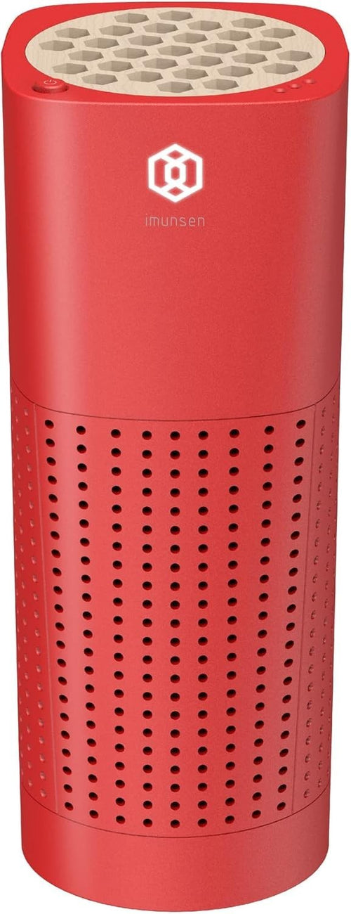 Car Air Purifier H13 HEPA Filter Smoke Odour Allergy USB Red
