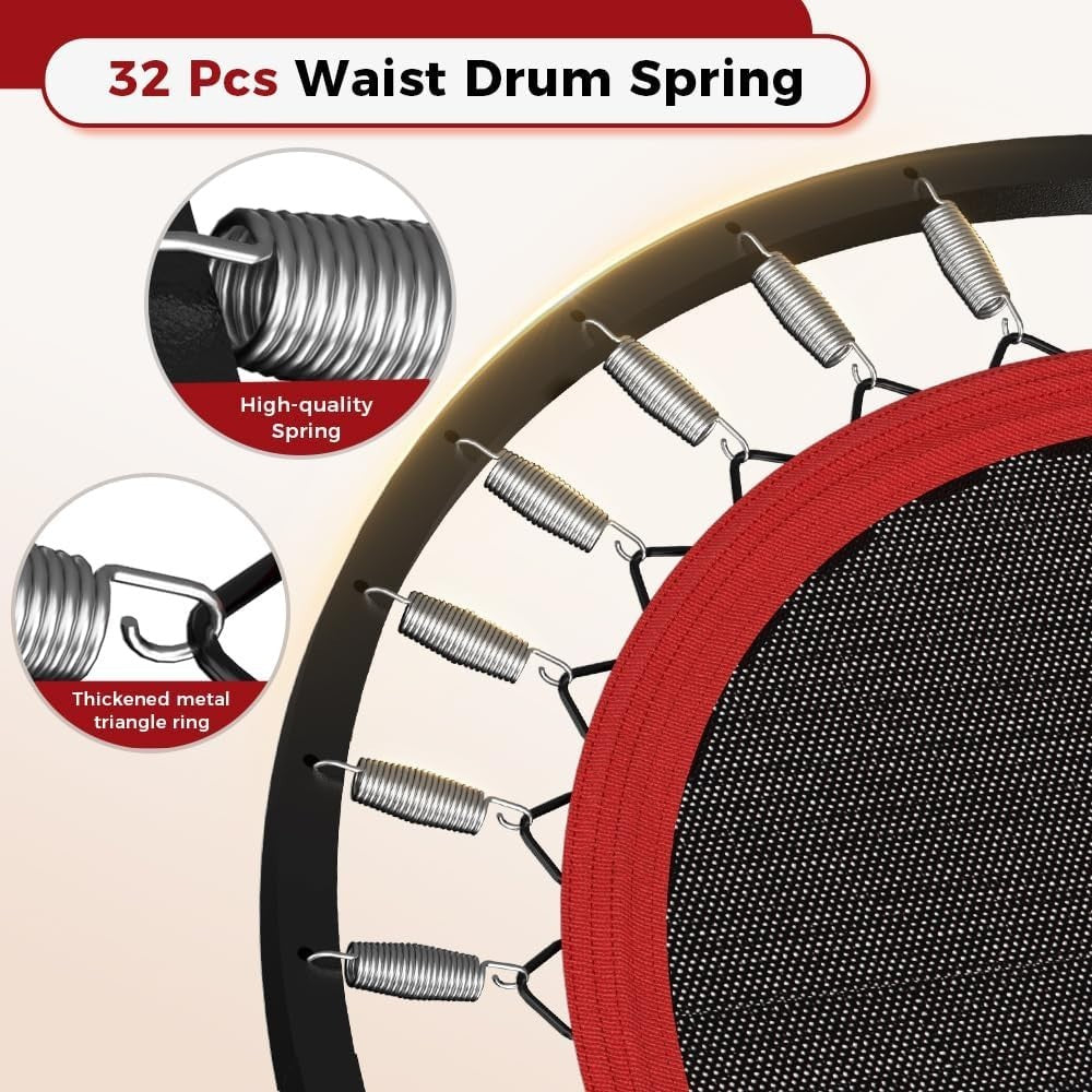 40in Heavy Duty Fitness Rebounder Adjustable Handle Quiet Indoor