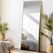 Large Full Length Floor Mirror 165x60cm Gold Frame Stylish & Safe