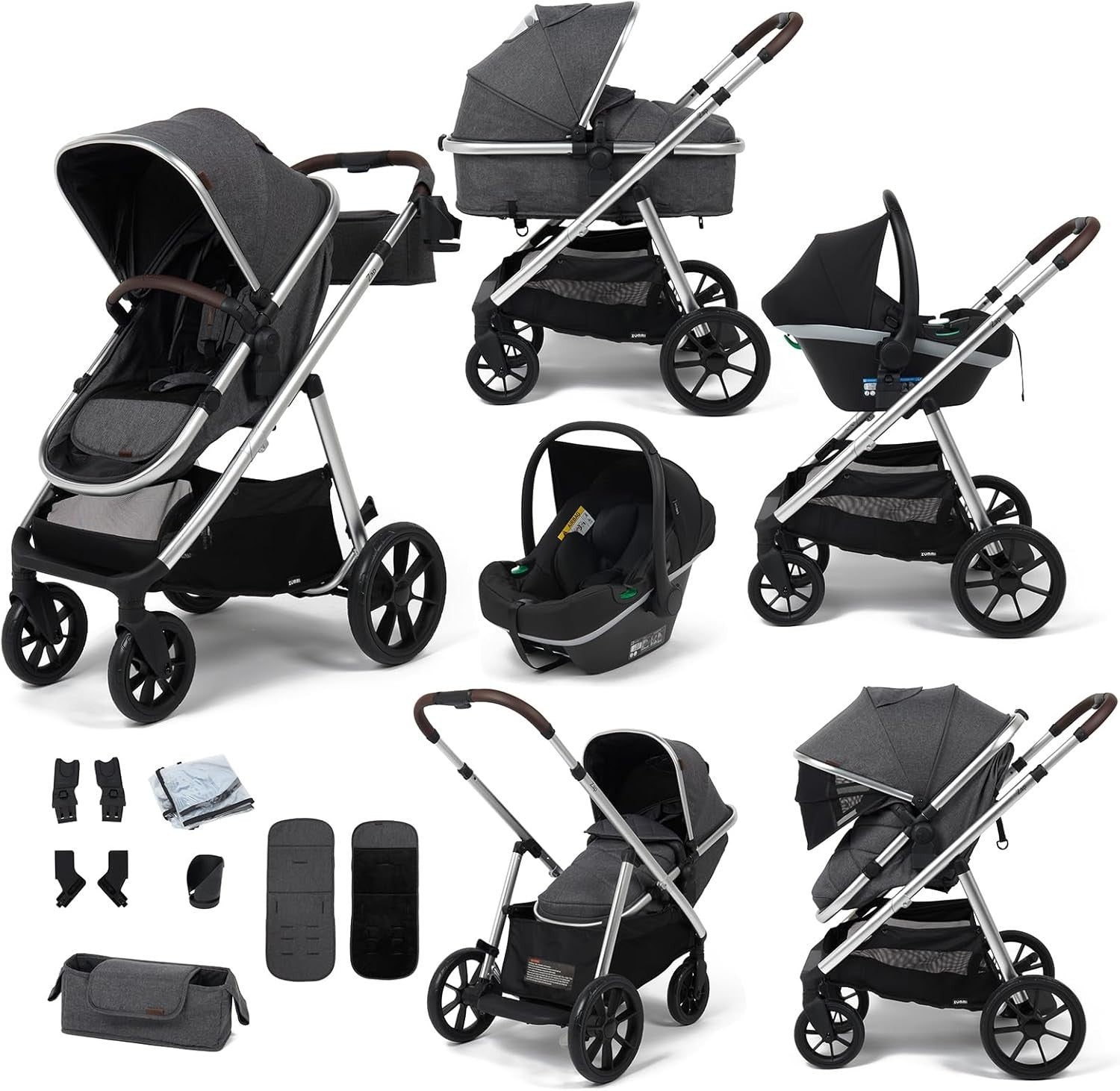 Baby Travel System 22kg with i-Size Car Seat, Ride-On Board