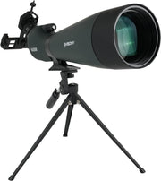 Green 100mm Spotting Scope 25-75x with Tripod & Phone Adapter for Shooting