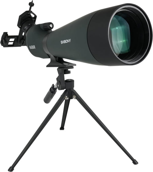 Green 100mm Spotting Scope 25-75x with Tripod & Phone Adapter for Shooting