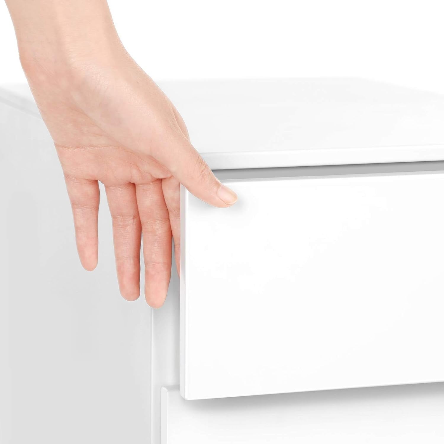 White Mobile File Cabinet 45x30x60cm Lockable Steel 3 Drawer