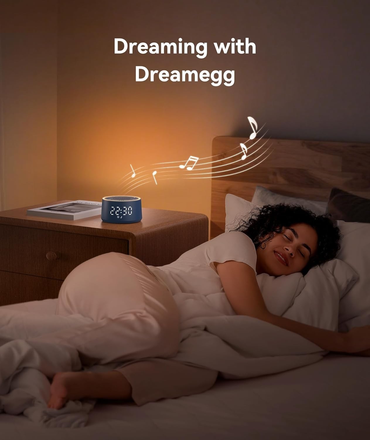 White Noise Machine Alarm Clock for Sleep | 25 Soothing Sounds & Night Light