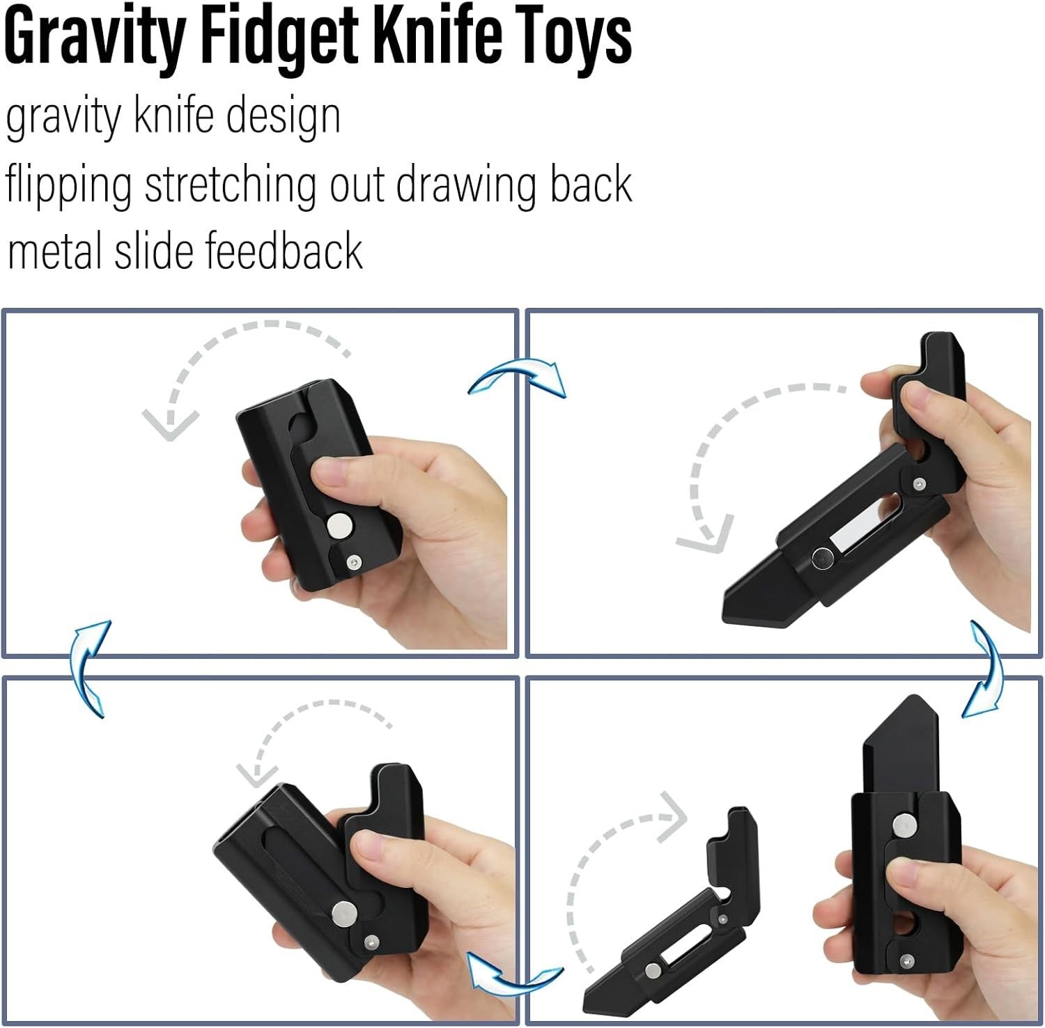 Gravity Knife Fidget Slider Metal Clicker Inertia Flip EDC Stress Toy