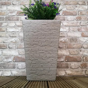 Tall Stone Effect Slate Garden Planter 45cm Indoor Outdoor Frostproof