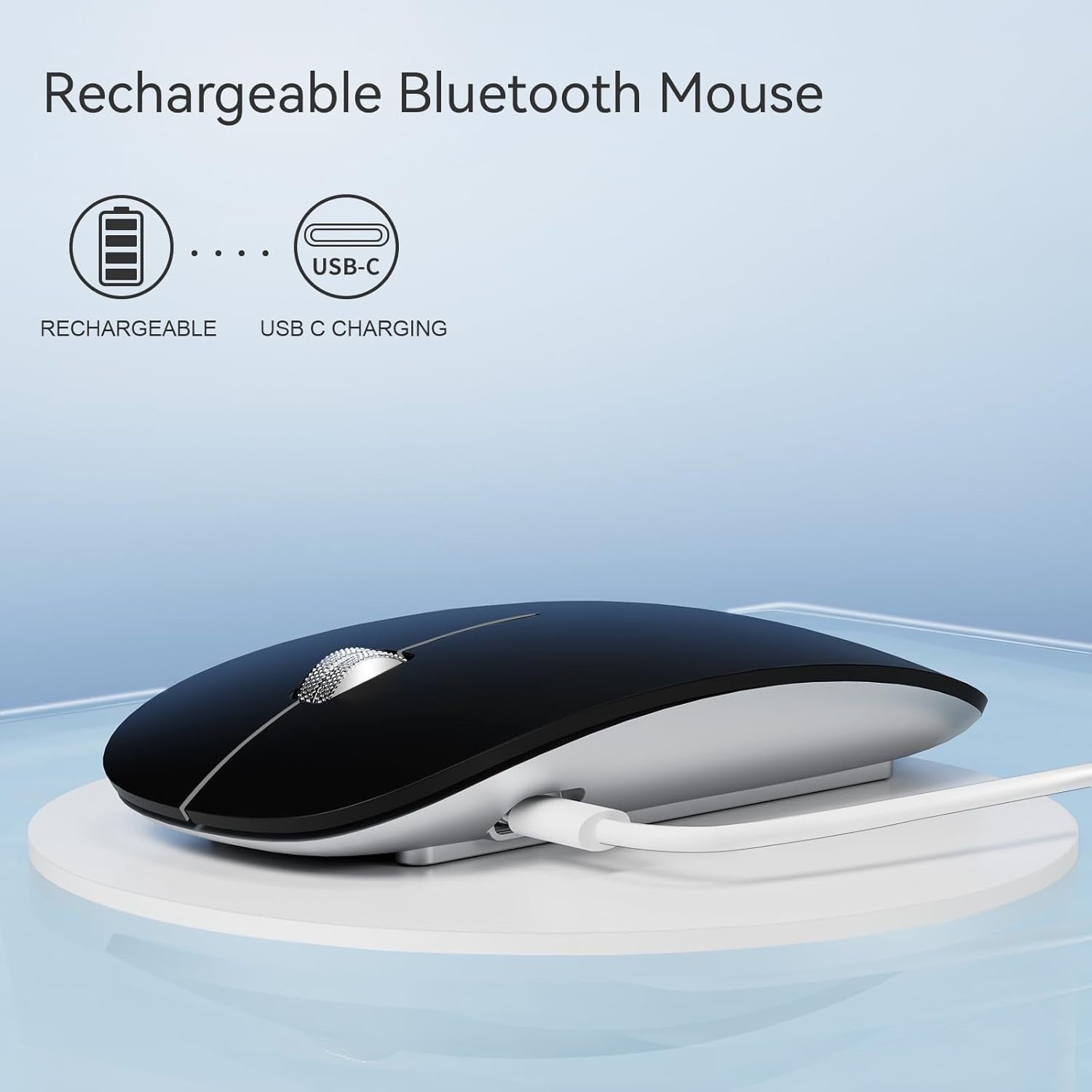 Ultra Slim Silent Bluetooth Mouse Triple Mode Ergonomic Rechargeable Laptop