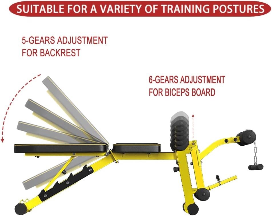 Adjustable Weight Bench with Leg Extension 330lb Home Gym Trainer