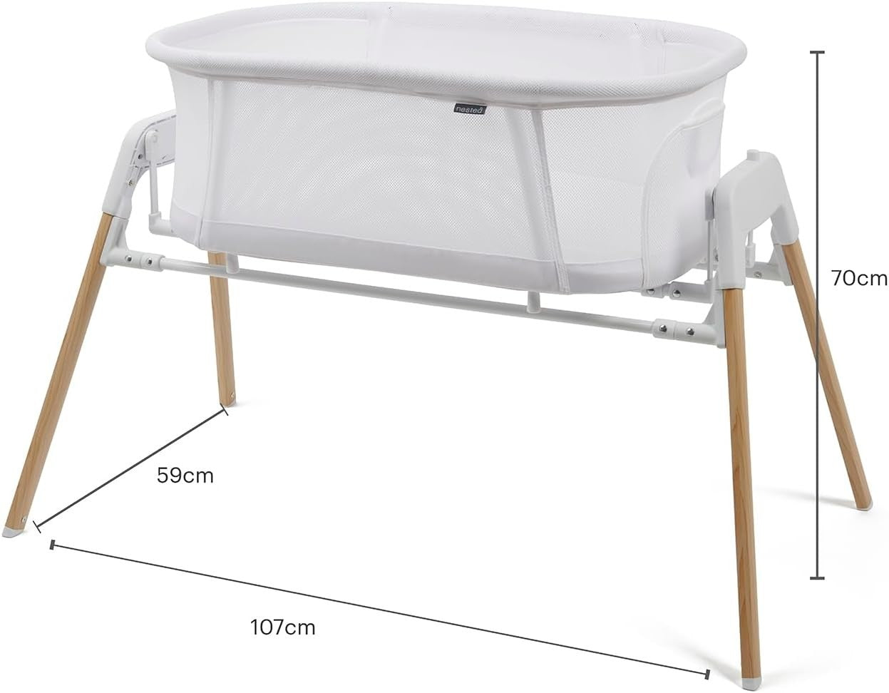 Bedside Crib Cradle Rocker Travel Cot with Mattress & Carry Bag
