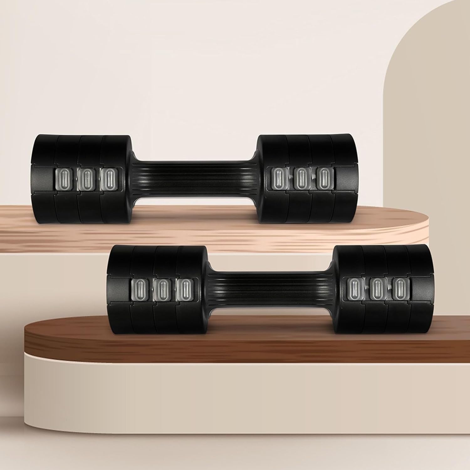 5kg Quick Adjust Dumbbells Pair Non Slip Hand Weights Home Workout