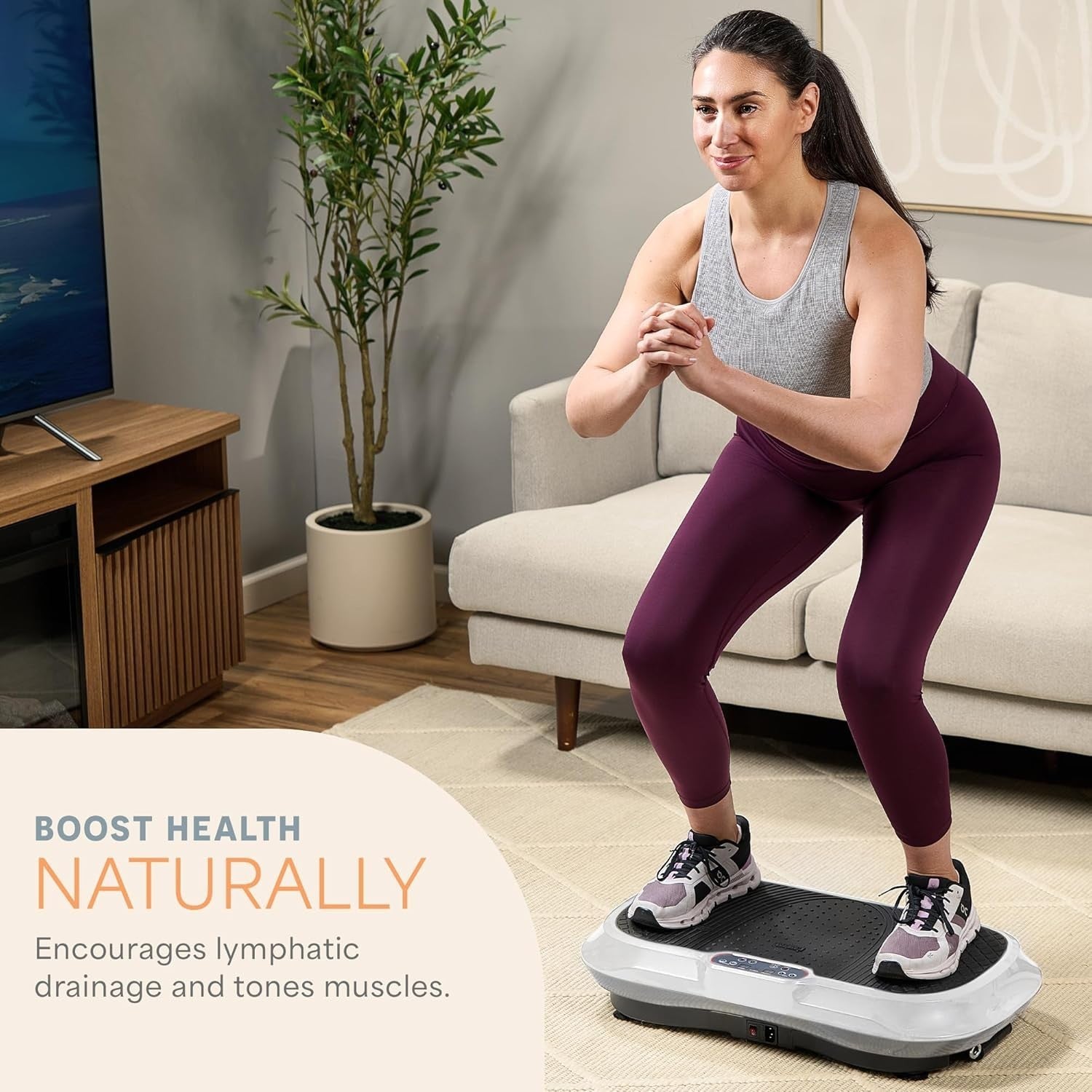 White Vibration Plate Exercise Machine Full Body Workout 99 Speeds