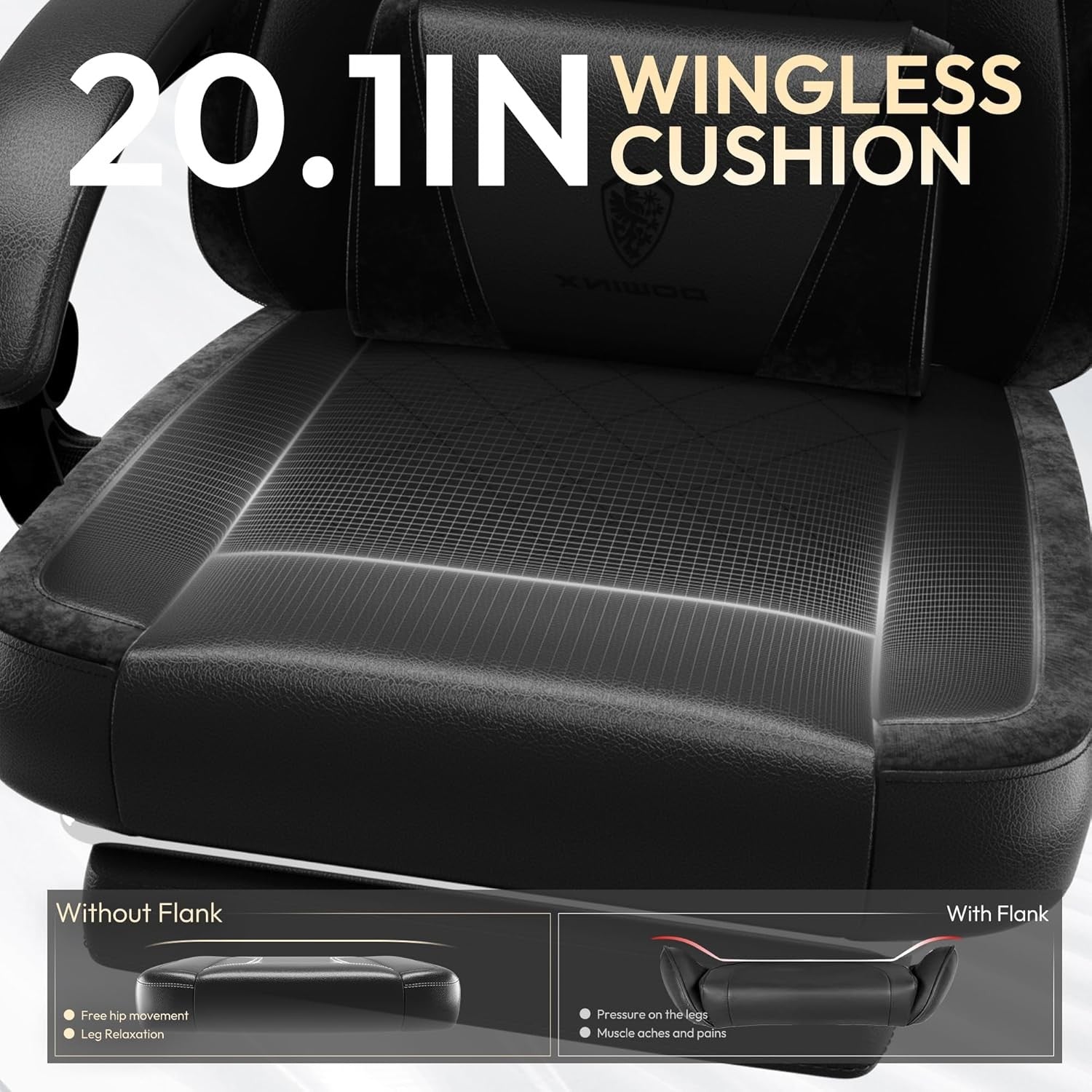 Black Gaming Chair Recliner w/ Footrest Massage 145° Ergonomic