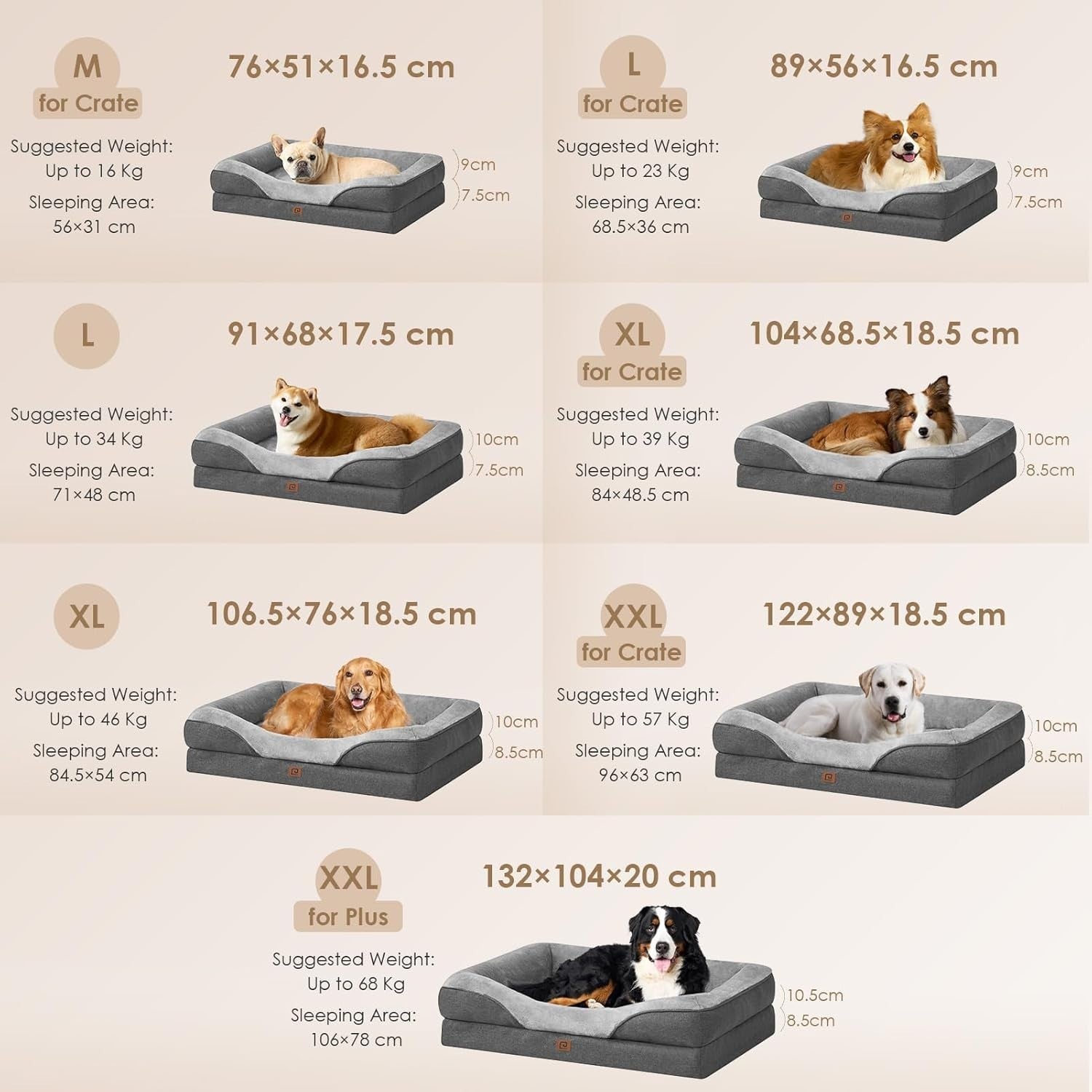 Large Memory Foam Orthopedic Dog Bed Waterproof Sofa 89x56x16cm