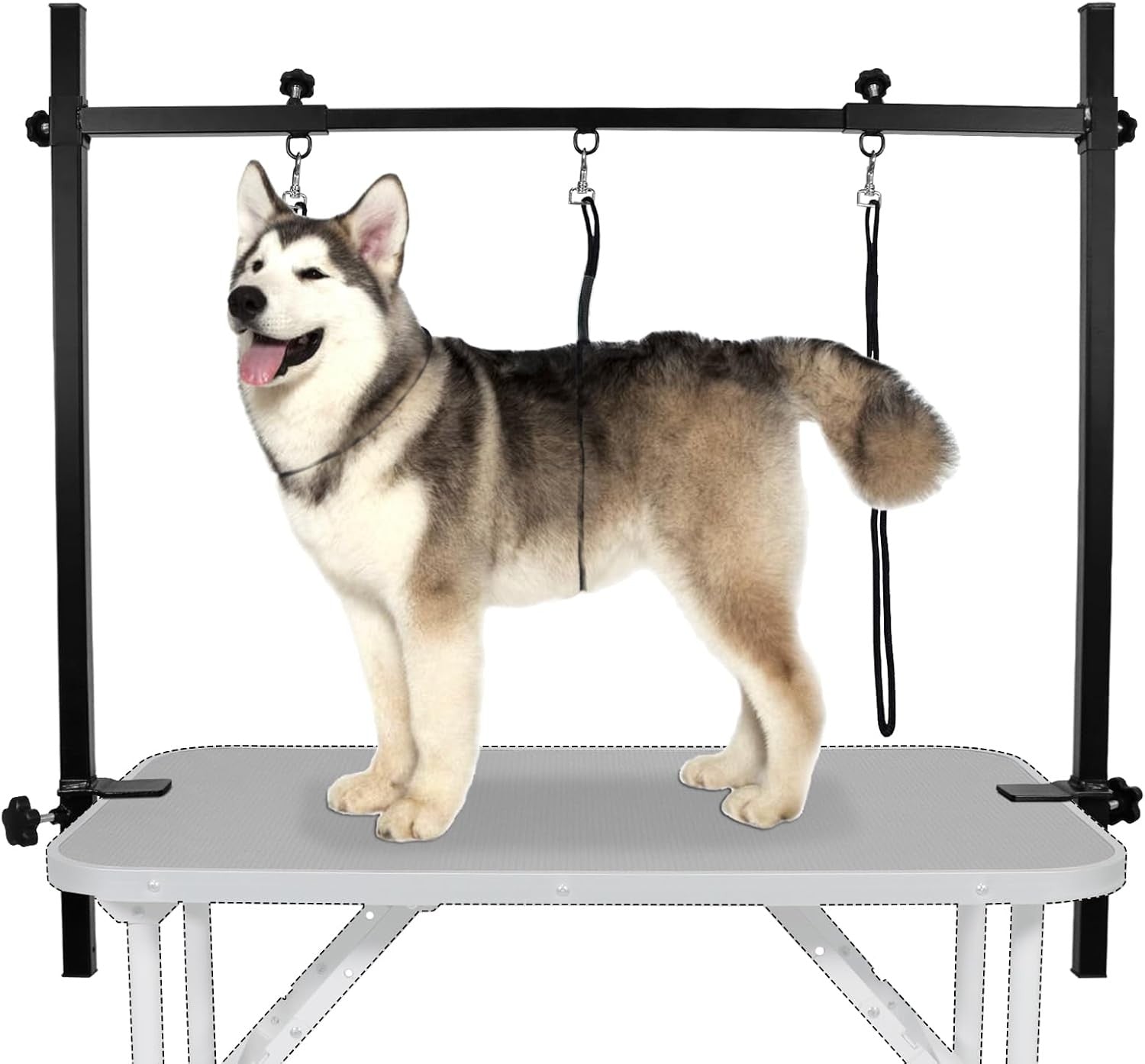 Dog Grooming Arm H Shape Adjustable Clamp 3 Noose Heavy Duty Aluminium