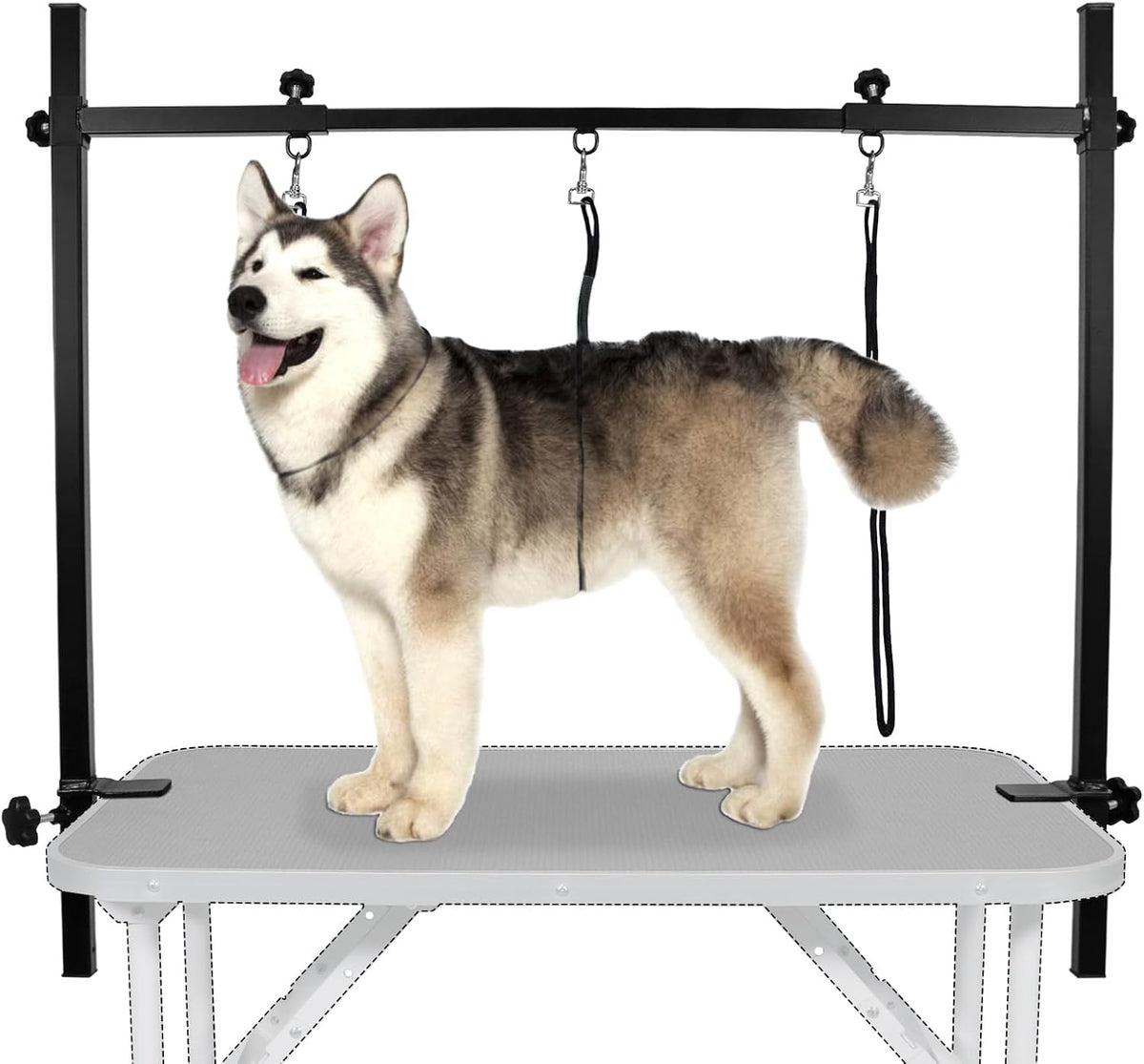 Dog Grooming Arm H Shape Adjustable Clamp 3 Noose Heavy Duty Aluminium