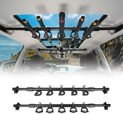 Fishing Rod Car Holder Roof Rack 5 Rod Adjustable Metal Storage