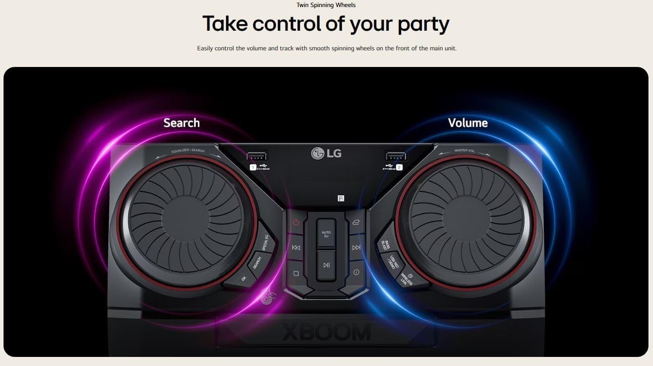 300W Bluetooth Party Hi-Fi System with Dual USB AUX & FM | LG XBOOM CK43N Black