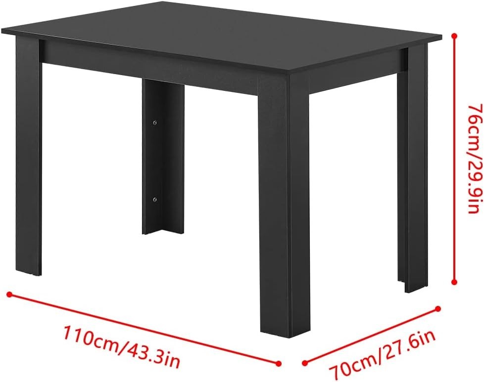 Black Dining Table Set 4 Velvet Chairs Space Saving Kitchen Room