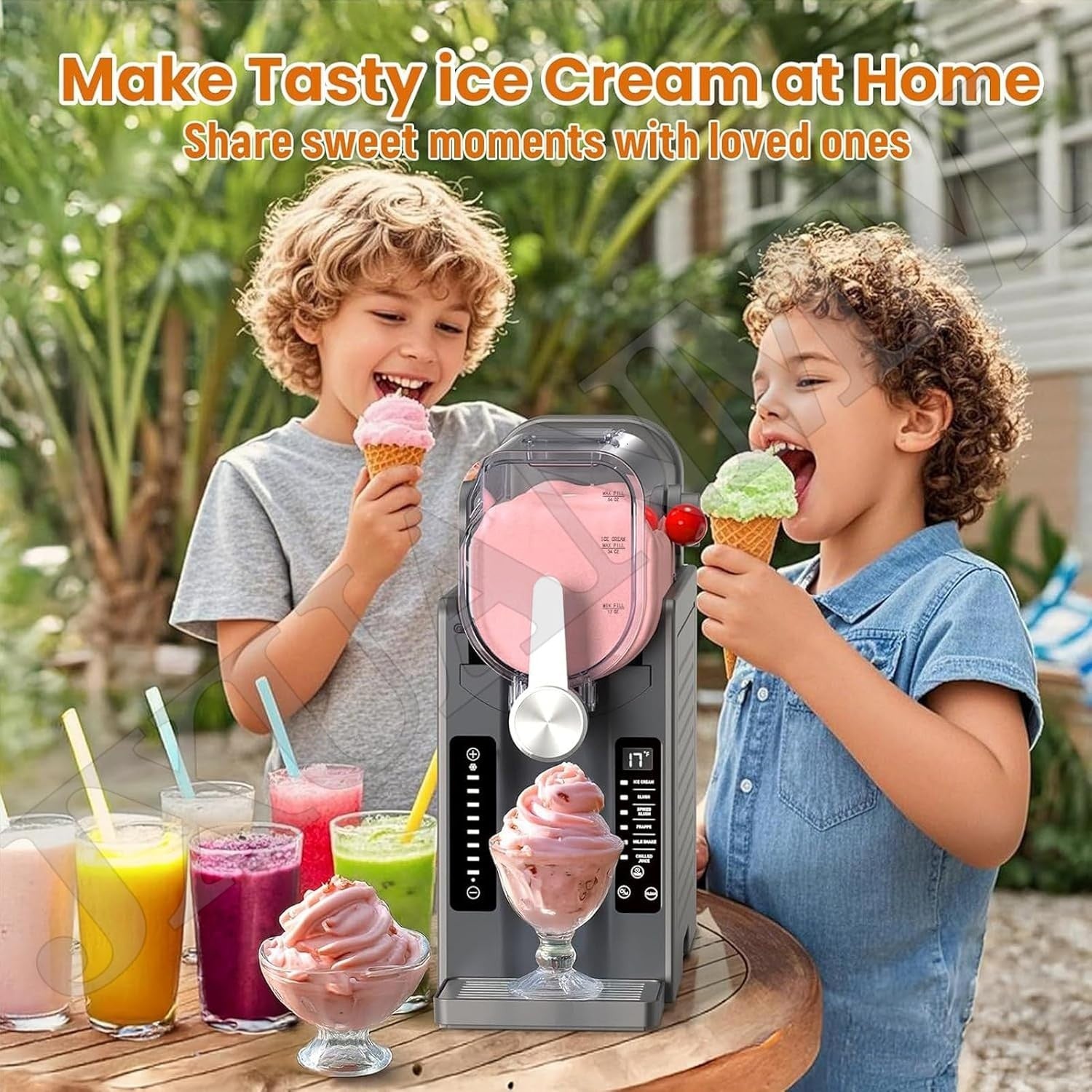 Slushie Machine No Ice Frozen Drink Maker 2.5L Auto Clean 6 Presets